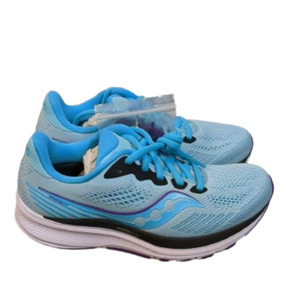 Saucony Womens Ride 14 Running Shoe-Powder/Concord-Size 6 W Regular-NNTNB-S32
